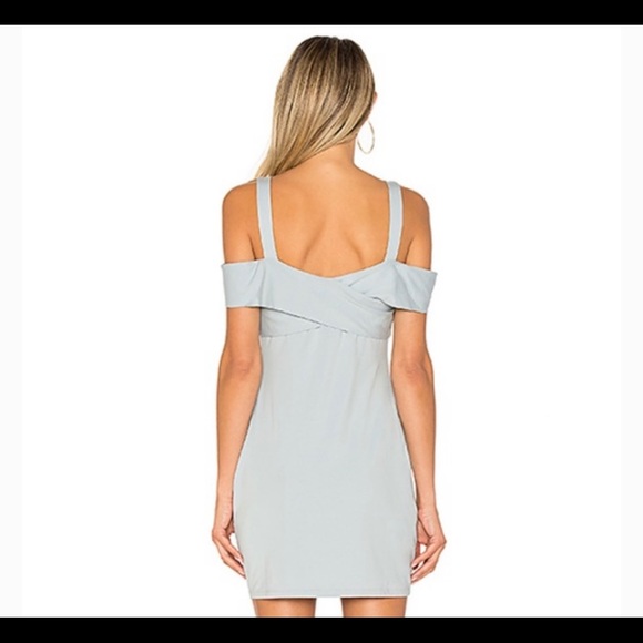 Revolve Off Shoulder Light Blue Mini Dress - Picture 2 of 5